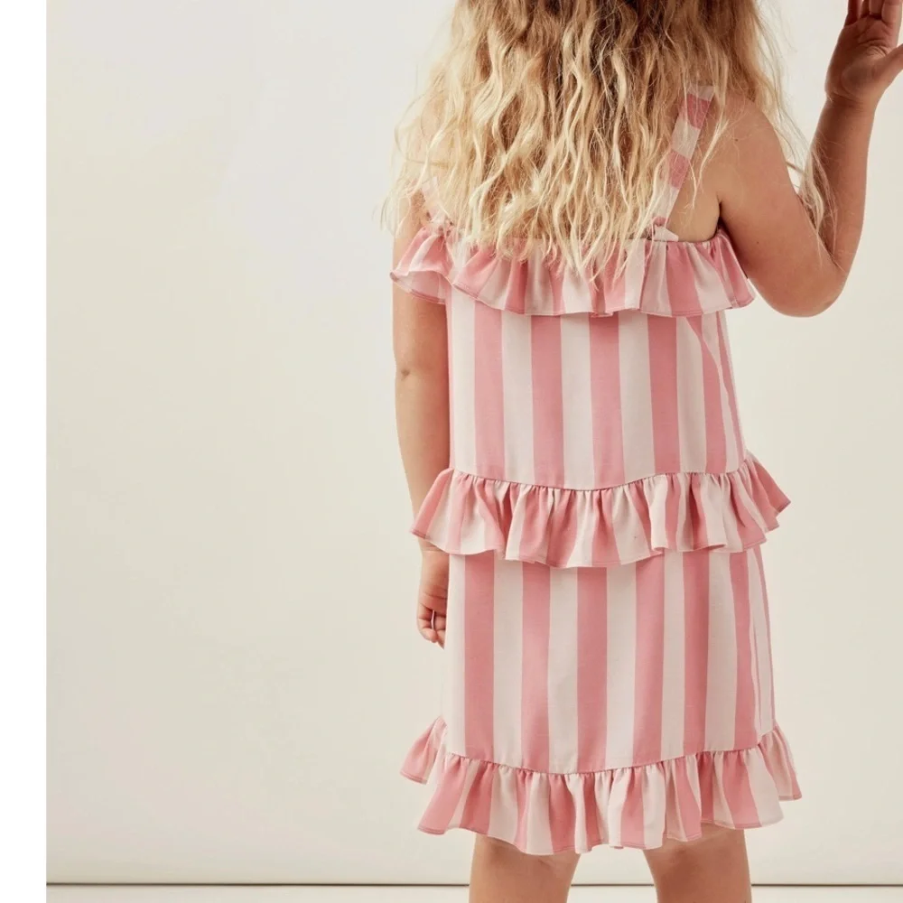 For Love And Lemons Pink Striped Kids Dress